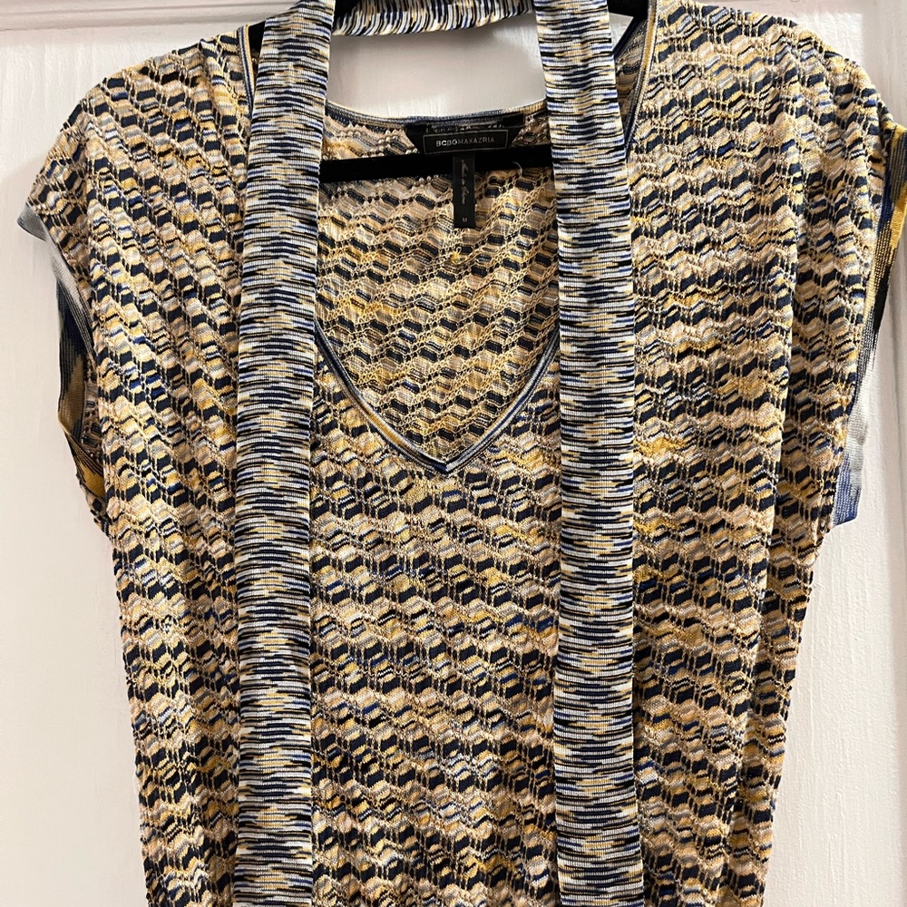 Vintage BCBGMaxAzria Multicolor Short Sleeve Dress